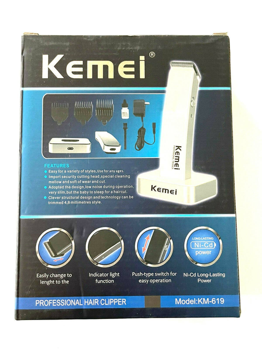 Professional Mens Hair Clipper Trimmer Rechargeable Shaver Kemei Km-619