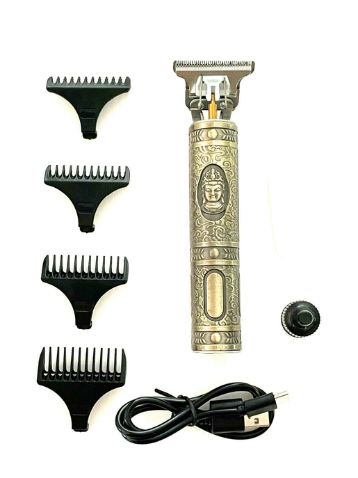 Professional Men's T-liner T-blade USB Rechargeable Cordless Shaving Grooming Haircut Styling Kit Buddha