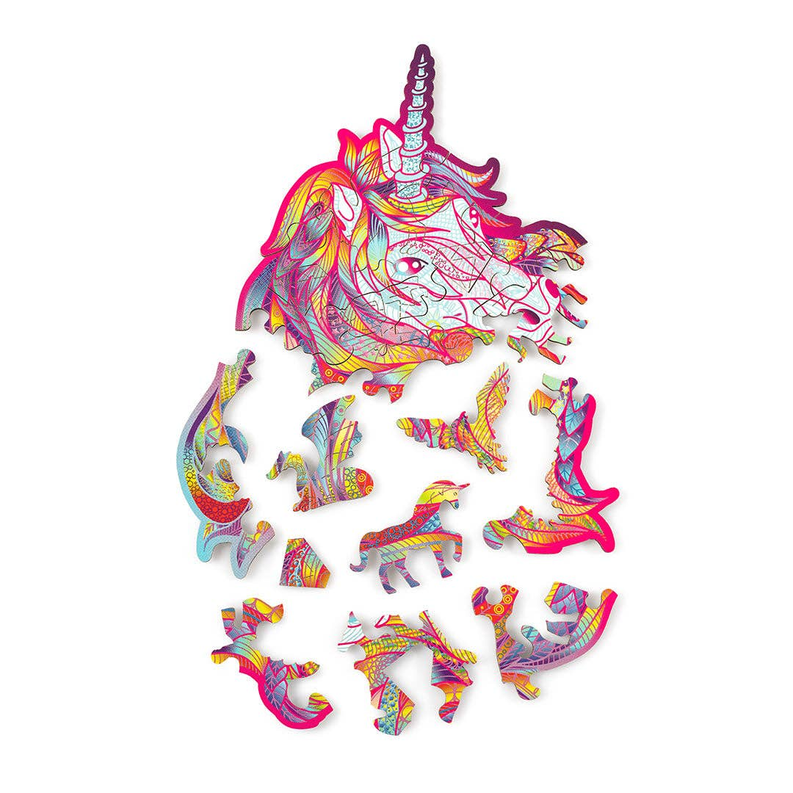 Wood Trick Blue Blaze Unicorn (mini color puzzle)