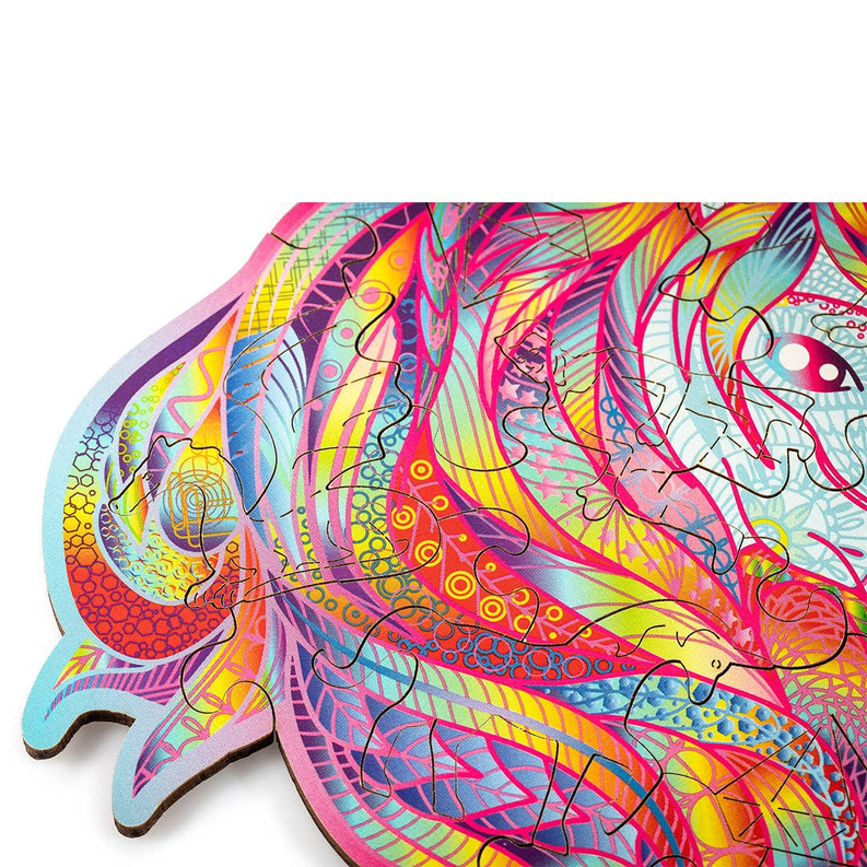 Wood Trick Blue Blaze Unicorn (mini color puzzle)