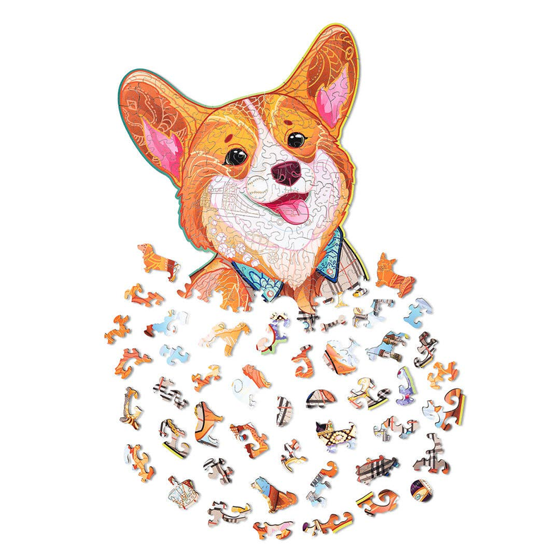 Wood Trick Great Corgi Unique Shaped Puzzle