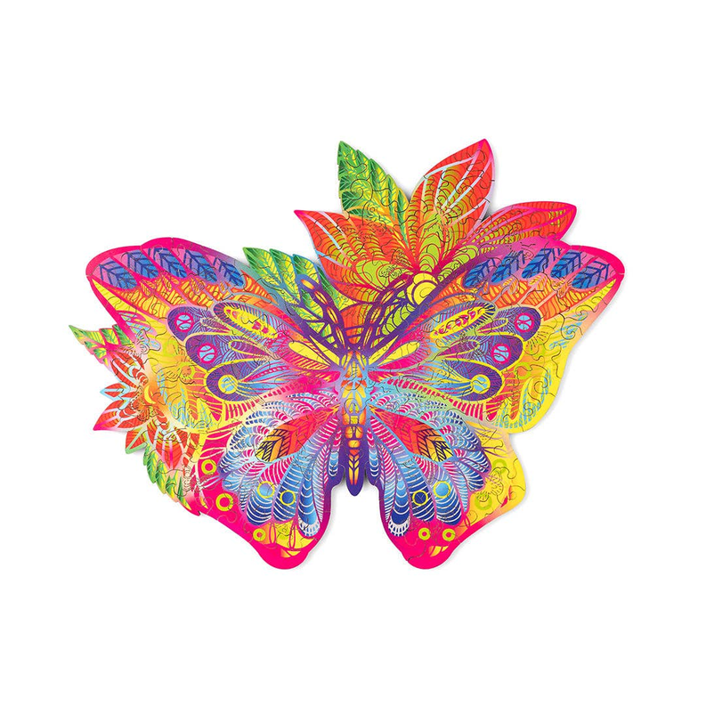 Wood Trick Jewel Butterfly Unique Shaped Puzzle