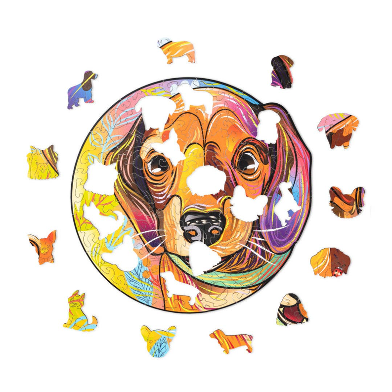 Wood Trick Lucky puppies: Charlie Unique Shaped Puzzle