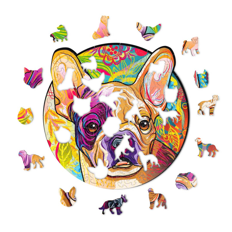 Wood Trick Lucky puppies: Rocky Unique Shaped Puzzle