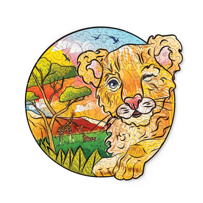 Wood Trick Playful Little Lion Unique Shaped Puzzle