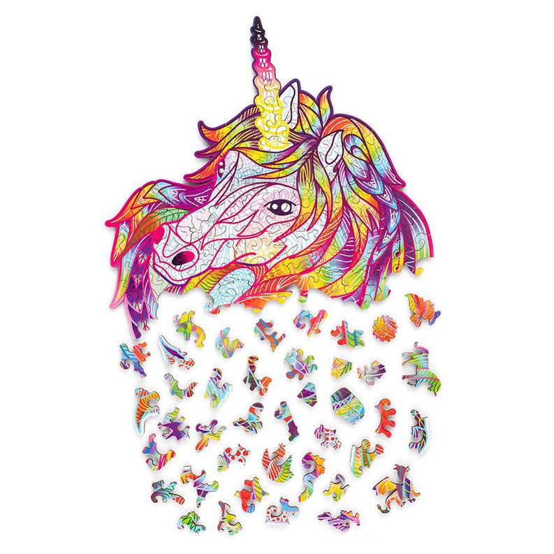 Wood Trick Sparkle Unicorn Unique Shaped Puzzle