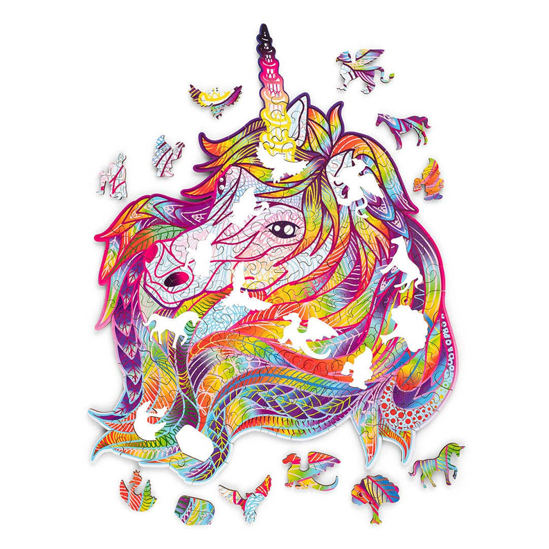 Wood Trick Sparkle Unicorn Unique Shaped Puzzle