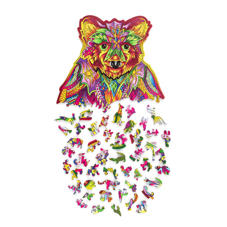 Wood Trick Spirit Bear Unique Shaped Puzzle