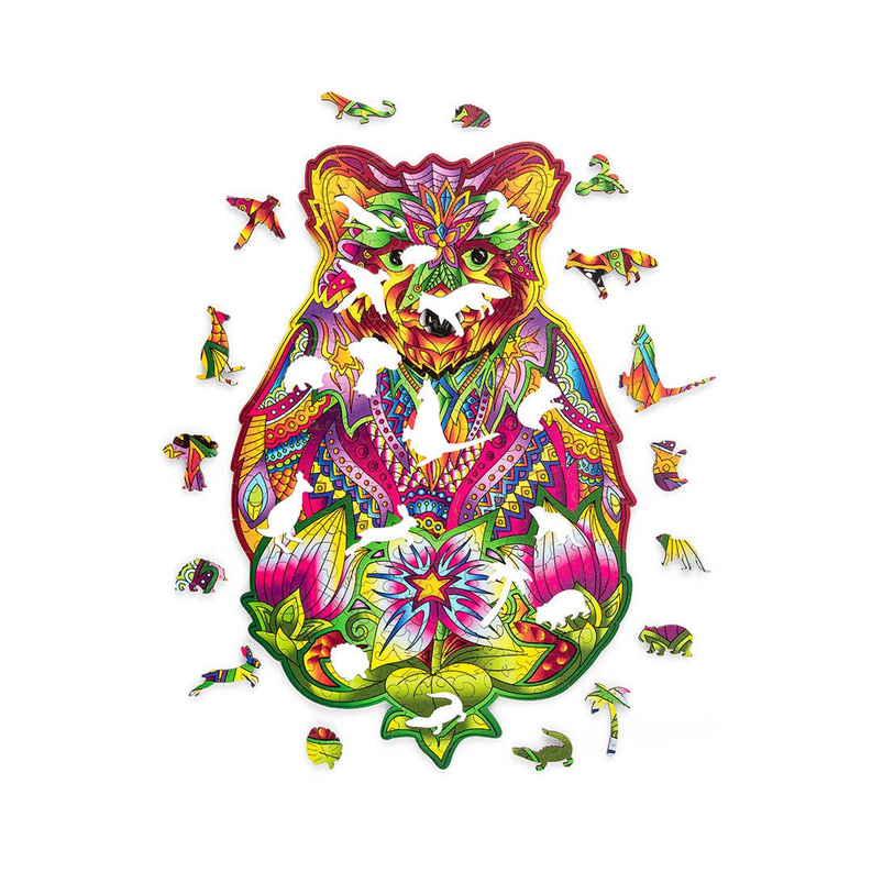 Wood Trick Spirit Bear Unique Shaped Puzzle