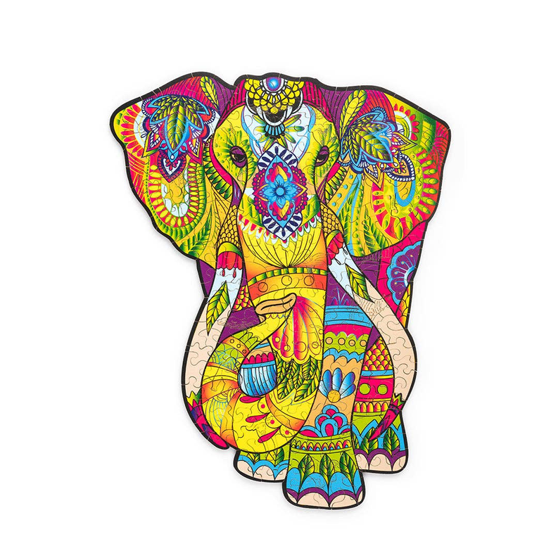 Wood Trick Splendid Elephant Unique Shaped Puzzle