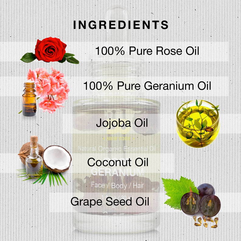Rose Geranium Pure Organic Multi-use Essential Oil
