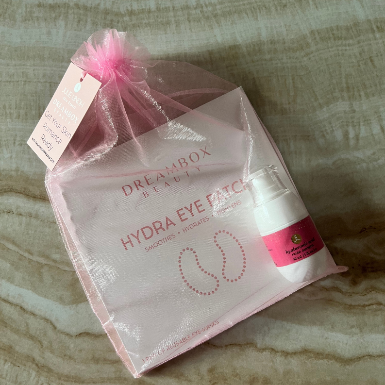 Hydra Reusable Eye Patches + Julie Lindh Skin Expert Hyaluronic Acid Rose Serum