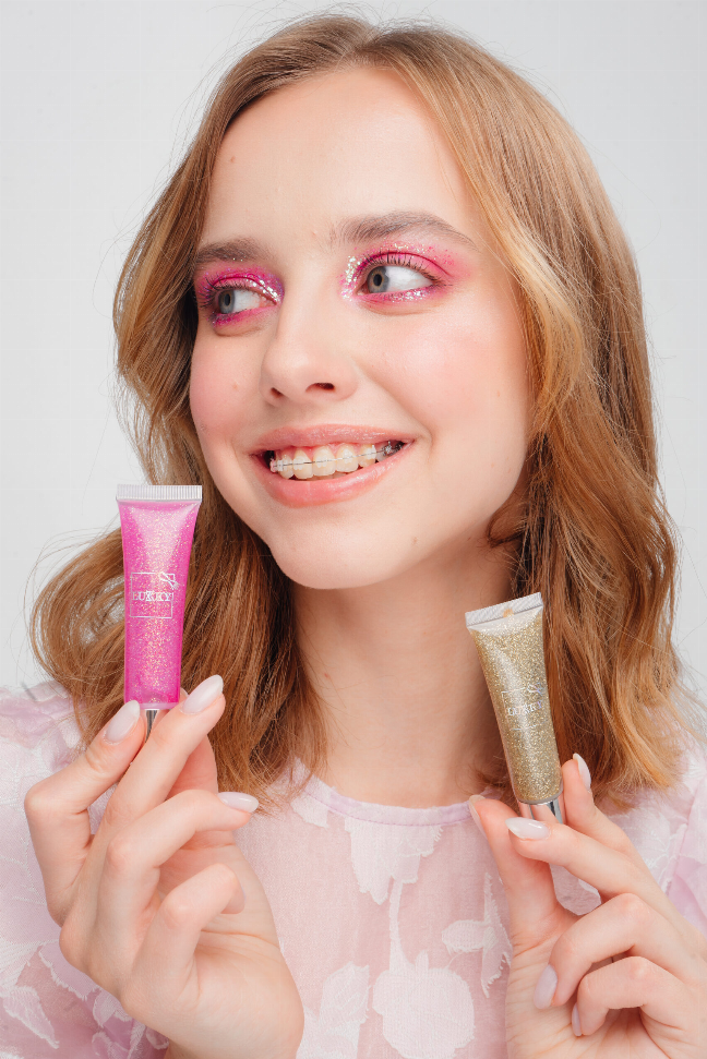 LUKKY Body and hair glitter gel x 0.44 fl.oz., assortment of 12 pieces