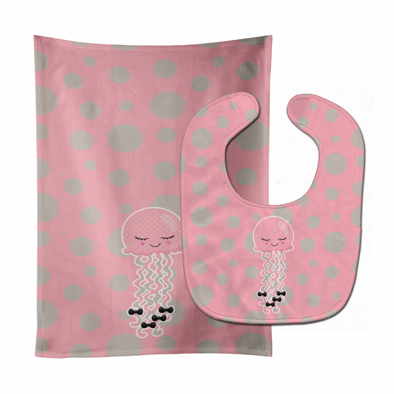 Jellyfish Baby Bib & Burp Cloth
