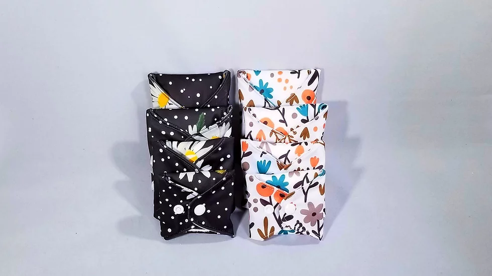 Reusable Bamboo Fiber Menstrual / Incontinence / Postpartum Pad Set