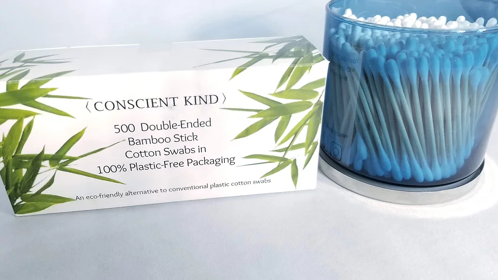 Two - 500 Double-Ended Bamboo Stick Cotton Swabs