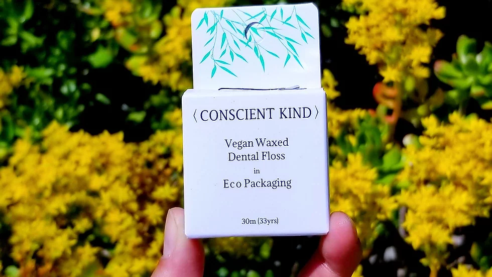 Vegan Waxed Bamboo Charcoal Dental Floss - Mint Flavor - 33yrds