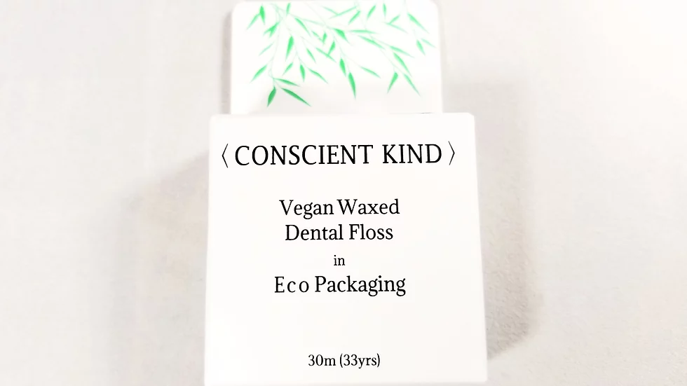 Vegan Waxed Bamboo Charcoal Dental Floss - Mint Flavor - 33yrds