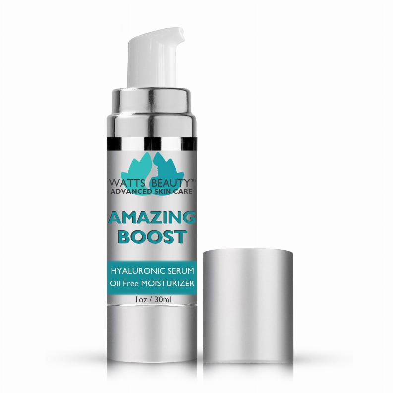 Watts Beauty Amazing Boost Dual Weight Pure Hyaluronic Acid Serum Plumps and Smooths for Supple Skin that Bounces Back - Synergistic Medium and Low Weight Hyaluronic Smoothing Face Moisturize
