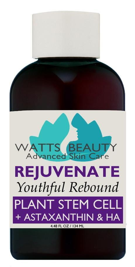 Watts Beauty Youthful Rebound Mature Skin Rejuvenating Serum for Face with Renewing Plant Stem Extracts, Hyaluronic Acid, Super Antioxidant Astaxanthin and Skin Restoring Niacinamide - Large