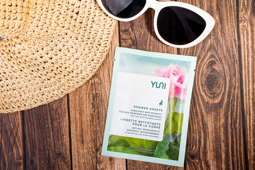 Rose Cucumber Shower Sheets Large 12 X 10 Natural Biodegradable Body Wipes - Box Of 12