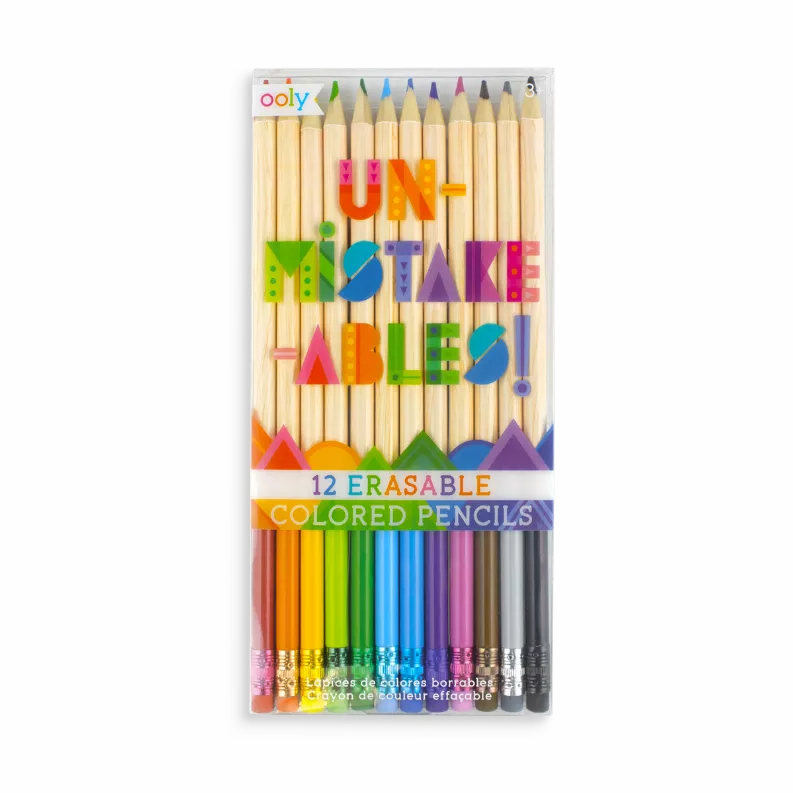 Unmistakeables Erasable Colored Pencils - Set of 12