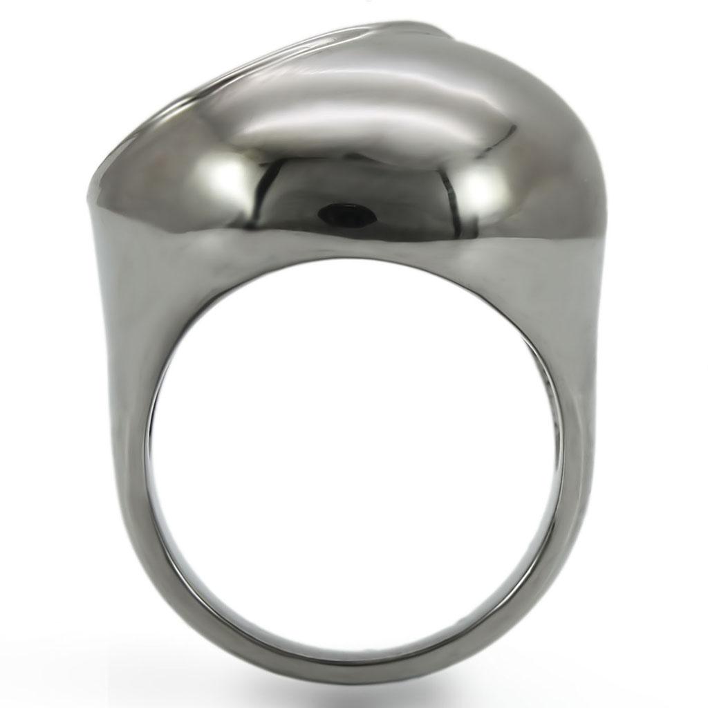 0W304 - Ruthenium Brass Ring with Synthetic Garnet in Ruby