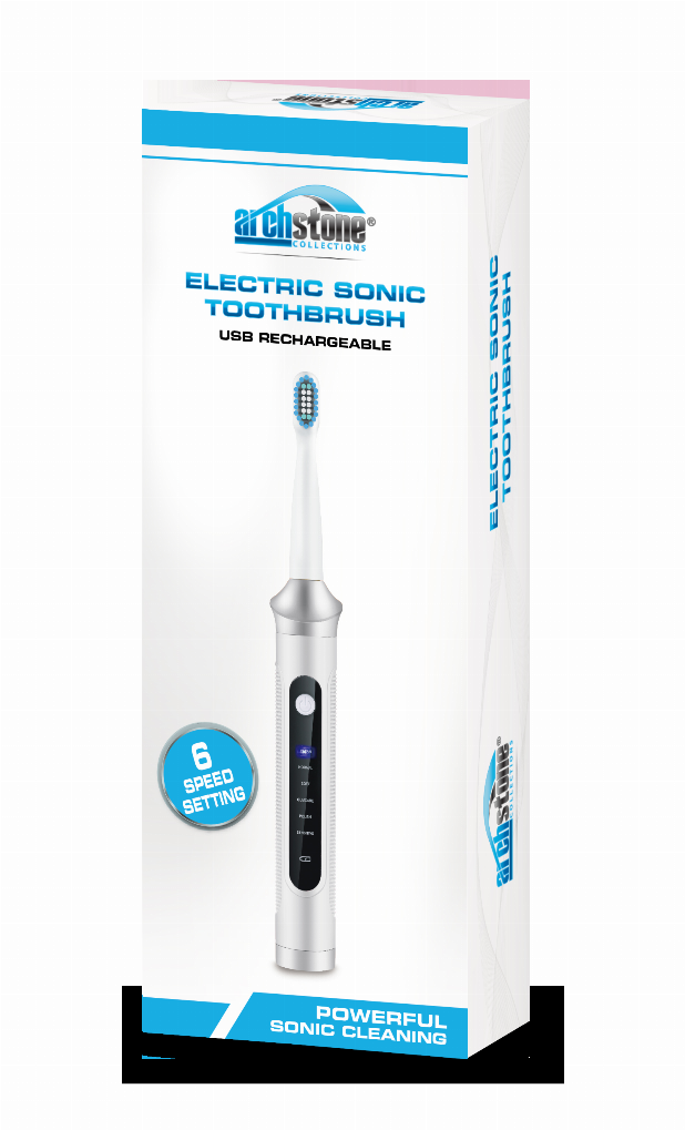 Electric Toothbrush (3 Brush Heads, Rechargeable Battery & USB Plug)