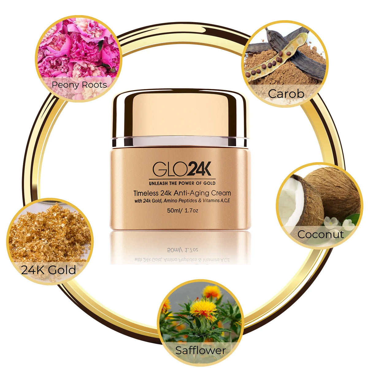 Timeless 24k Anti-Aging Cream with 24k Gold, Amino Peptides & Vitamins A, C, E