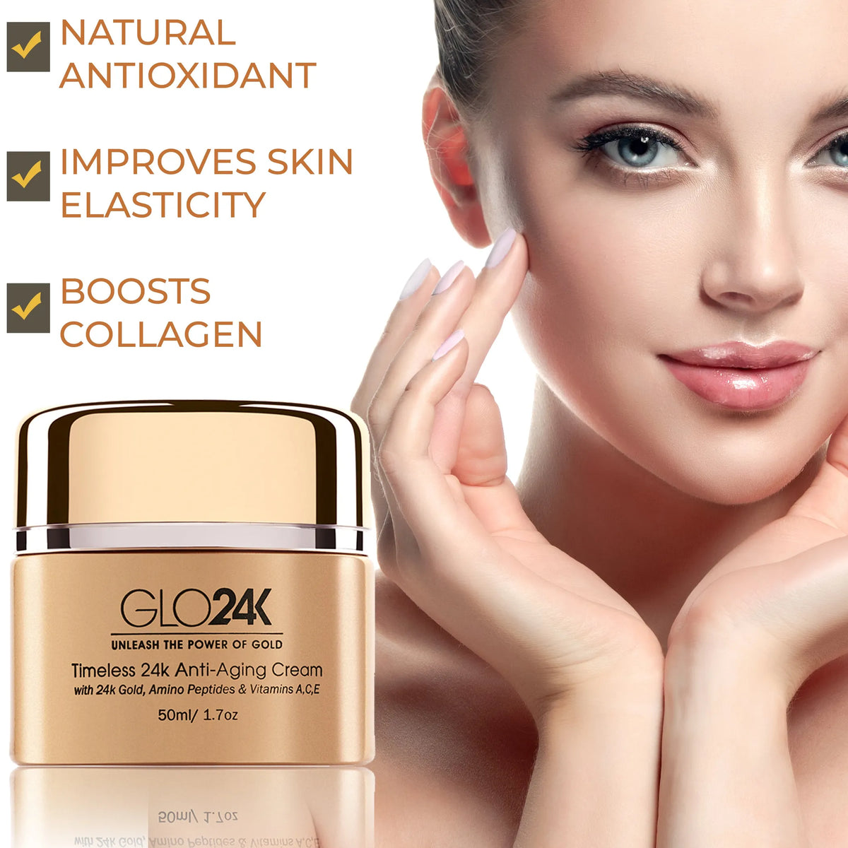 Timeless 24k Anti-Aging Cream with 24k Gold, Amino Peptides & Vitamins A, C, E