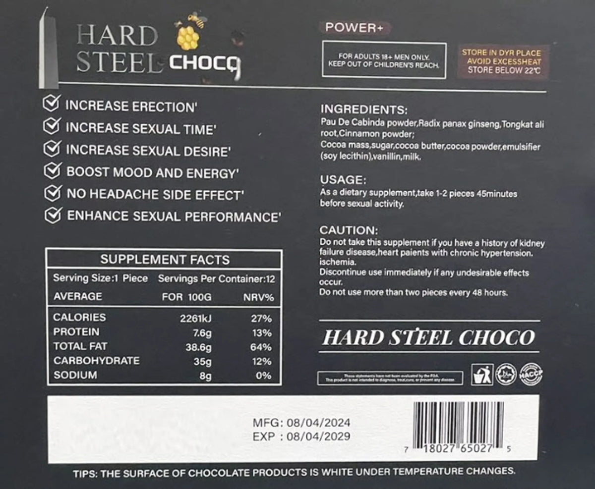 Hard Steel Sexual Enhancement Chocolate