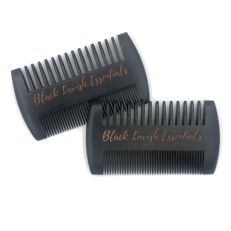 2-in-1 Wooden Beard Comb | Anti-Breakage for Full Beards | Engraved Peachwood
