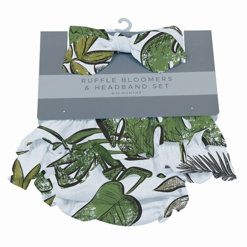 Jurassic Forest Ruffle Bloomers and Headband Set