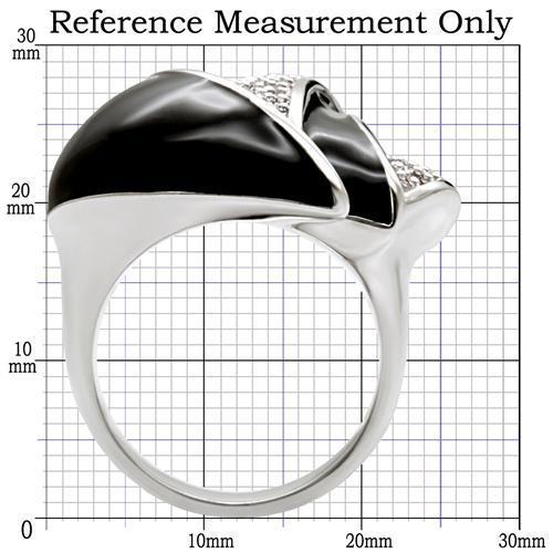 1W105 - Rhodium Brass Ring with AAA Grade CZ  in Clear