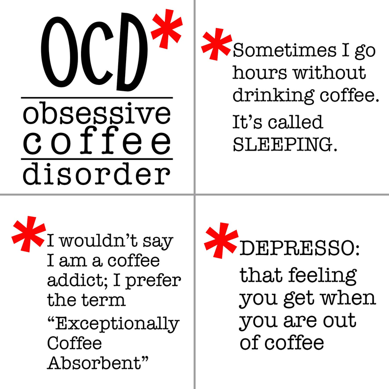 Whimsical OCD* (Coffee Disorder) Boxed Coaster