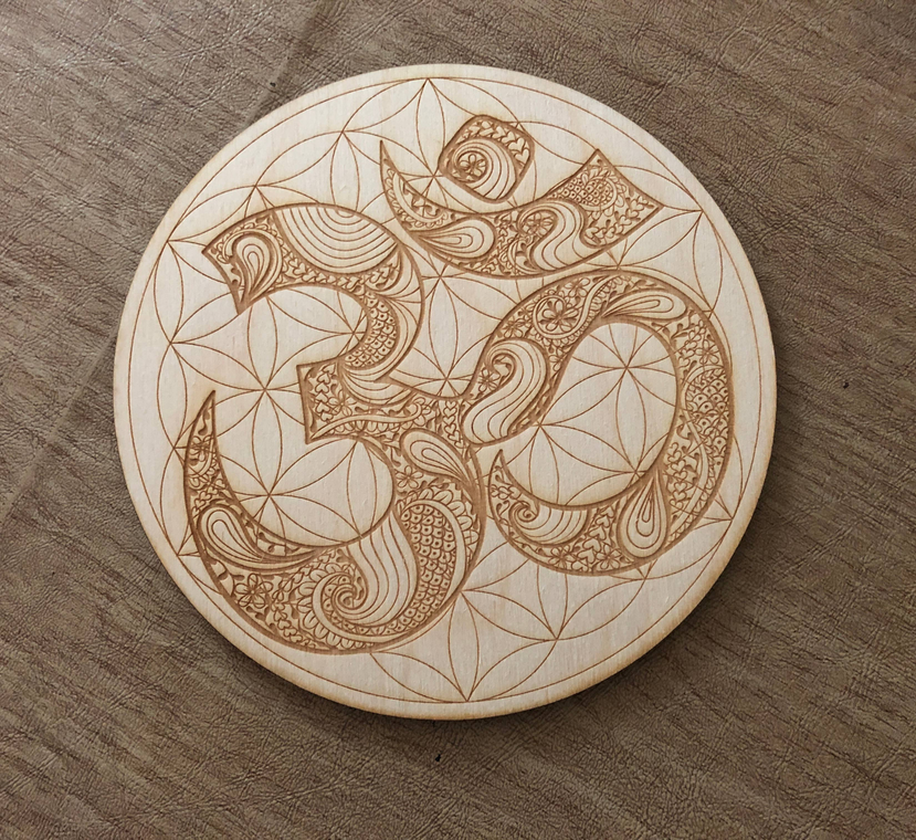 Om Flower of Life Crystal Grid