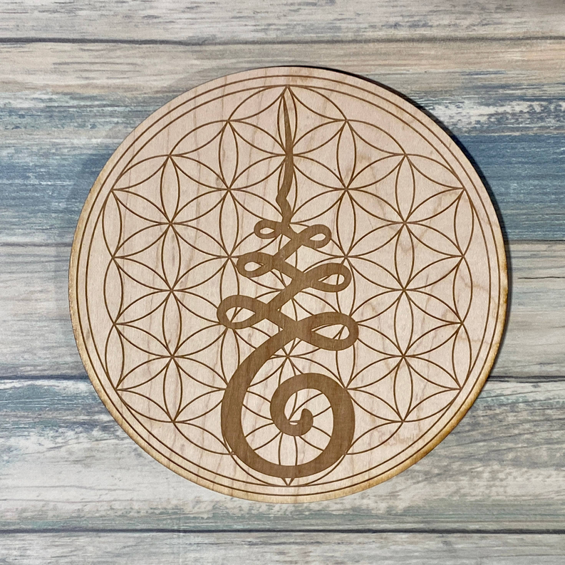 Unalome Flower of Life Crystal Grid