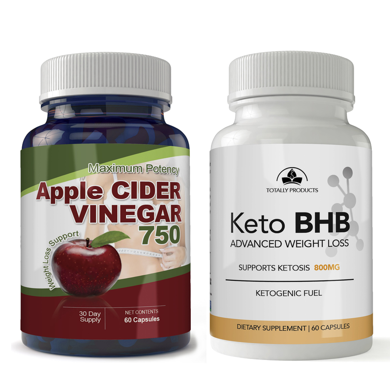 Totally Products Keto BHB Advanced Weight Loss & Maximum Potency Apple Cider Vinegar Capsules Combo Pack