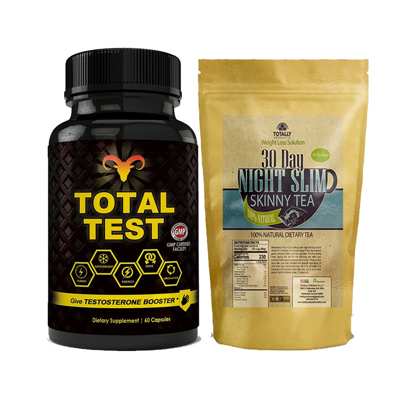 Total Test Testosterone Booster and Night Slim Skinny Tea Combo Pack