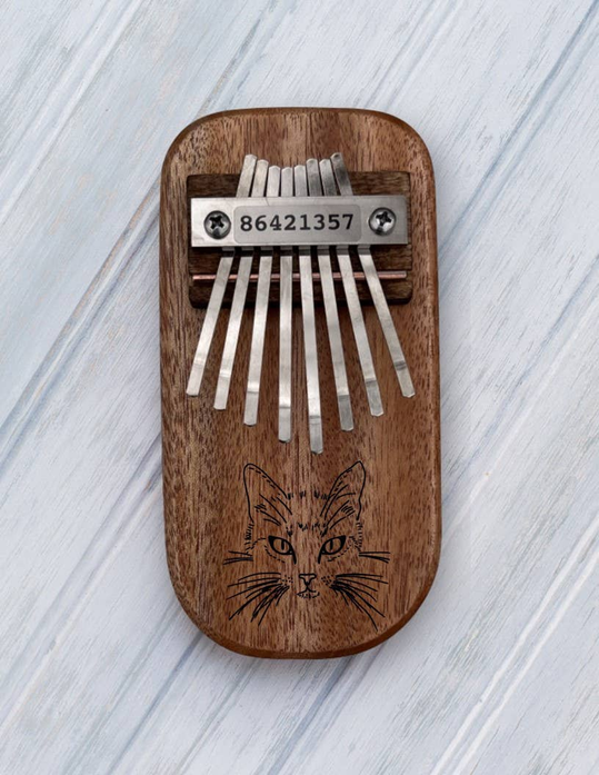 Cat Engraved Thumb Piano