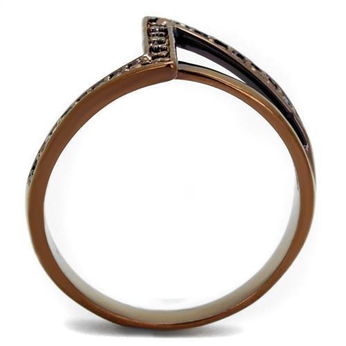 3W1162 - IP Coffee light Brass Ring with AAA Grade CZ  in Light Coffee