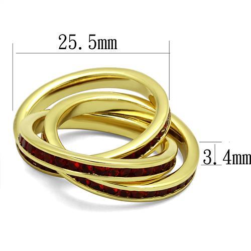 3W1328 - Gold Brass Ring with Synthetic Synthetic Glass in Siam