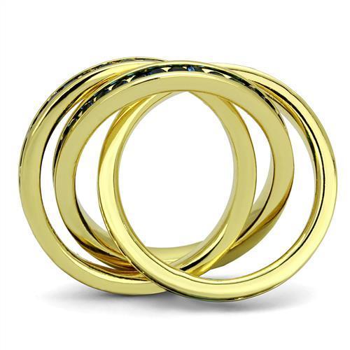 3W1329 - Gold Brass Ring with Synthetic Synthetic Glass in Montana