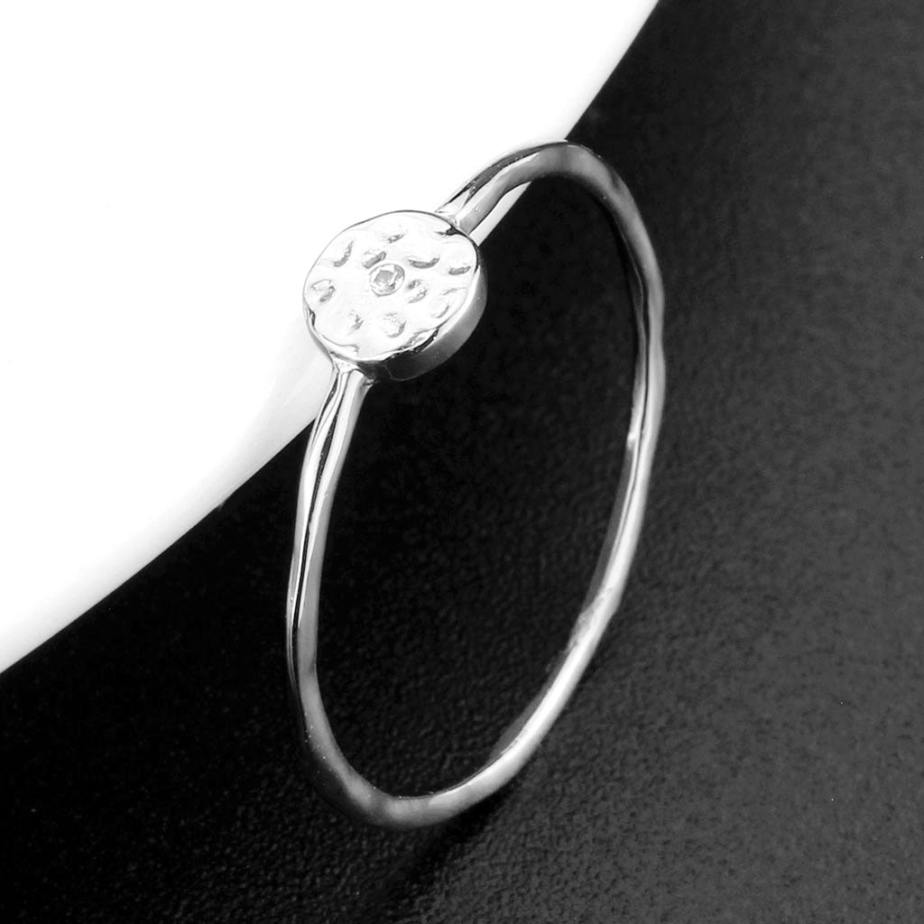 3W1614 - Rhodium Brass Ring with AAA Grade CZ in Clear