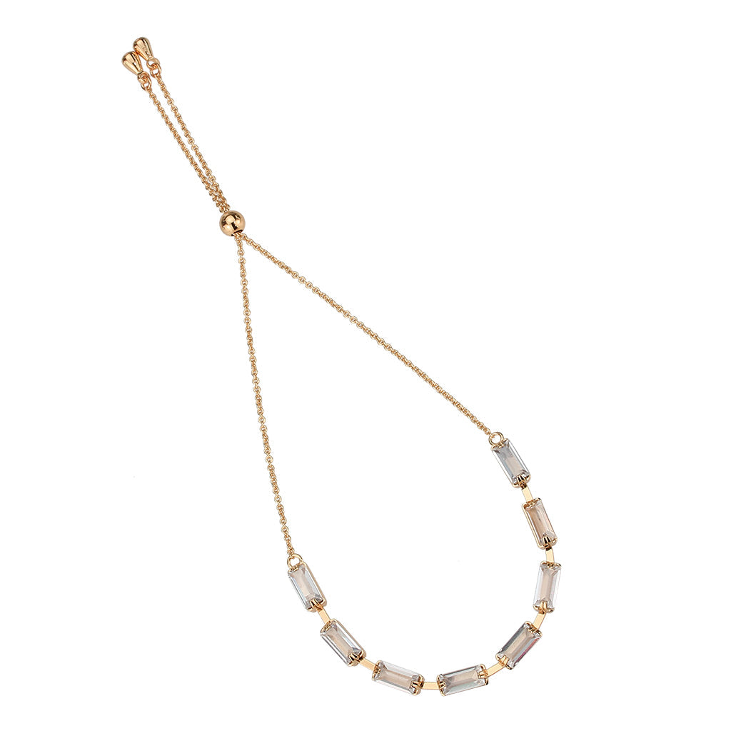 3W1660 - Rose Gold Brass Bracelet with AAA Grade CZ in Clear
