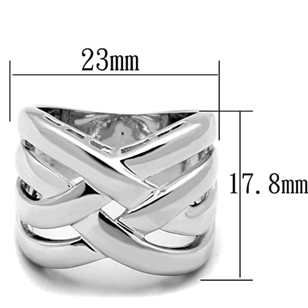 3W784 - Rhodium Brass Ring with No Stone