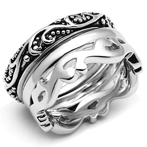 3W048 - Rhodium Brass Ring with No Stone