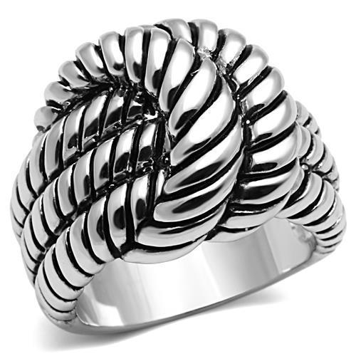 3W061 - Rhodium Brass Ring with No Stone