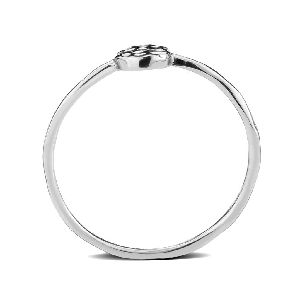 3W1614 - Rhodium Brass Ring with AAA Grade CZ in Clear
