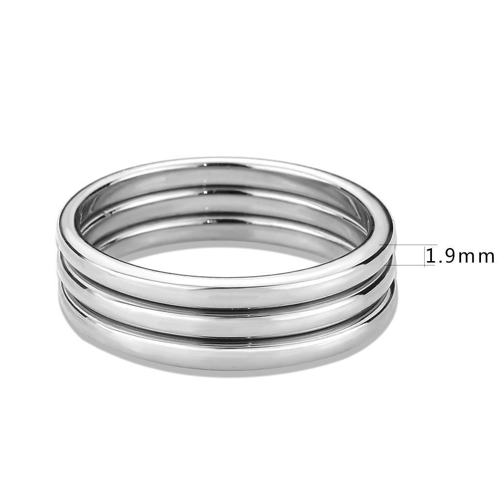 3W1627 - Rhodium Brass Ring with No Stone in No Stone